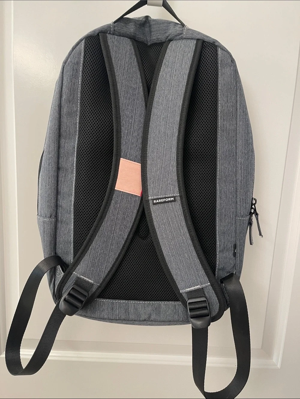 RAREFORM California Men's Black Backpack with Red and Blue Speckle Pattern
